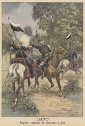Captain Negrier escaping from Prussian captivity in the Franco-Prussian War
